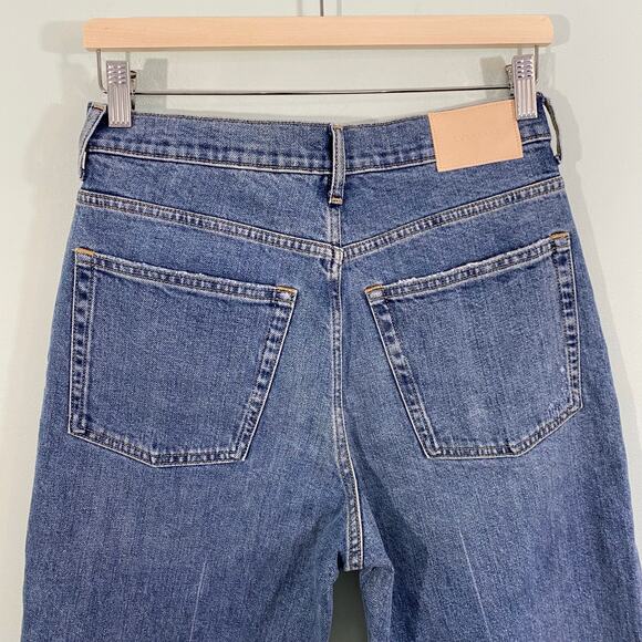 Everlane Women Blue Organic Cotton Straight Leg The Way High Jean Size 28 R - Picture 7 of 8